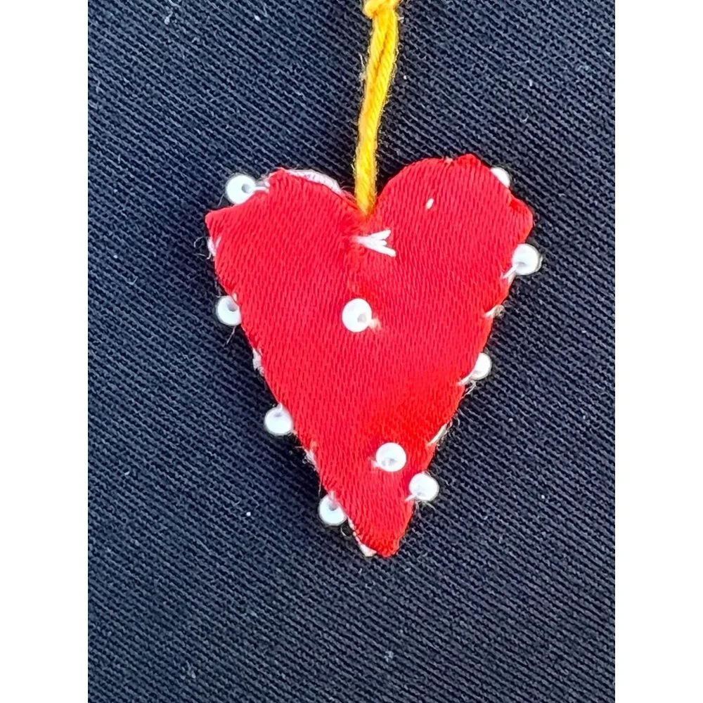Zapotec Wish Pillow Black W/ Hand Woven Yei Figure & Heart Charm in Pocket Wool